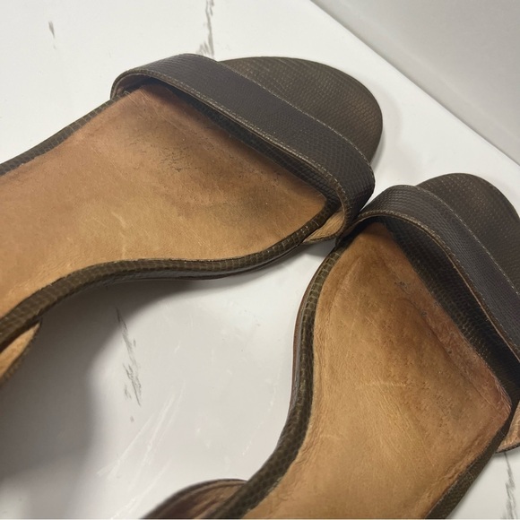 Madewell Women’s Alice Ankle Strap Mid Heel Open Toe Sandal Heel Python Size 8.5 - Picture 6 of 10